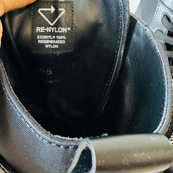 Prada Black Leather & Nylon Monolith Combat Boots w Detachable Mini Bags & Box - Picture 10 of 17